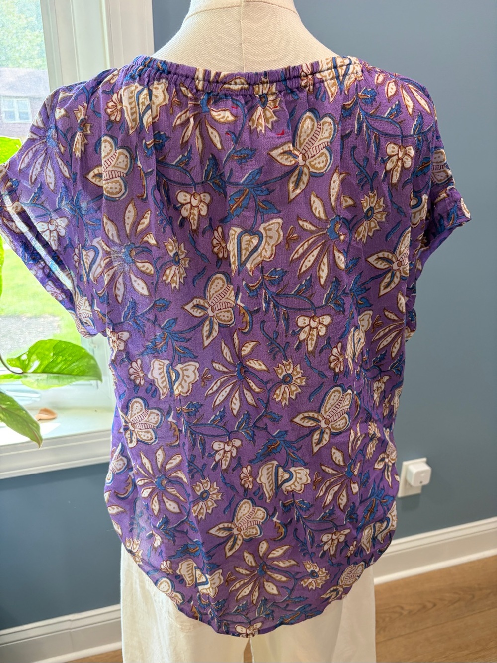 Xirena Tessa Top Purple Graze Floral Gauze Blouse S NWT - Picture 6 of 8